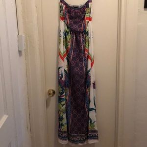 Jealous Tomato Strapless Floral Maxi Dress